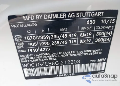 2016 Mercedes-Benz Gla 250 z USA, uszkodzony, nr VIN WDCTG4EB8GJ212203